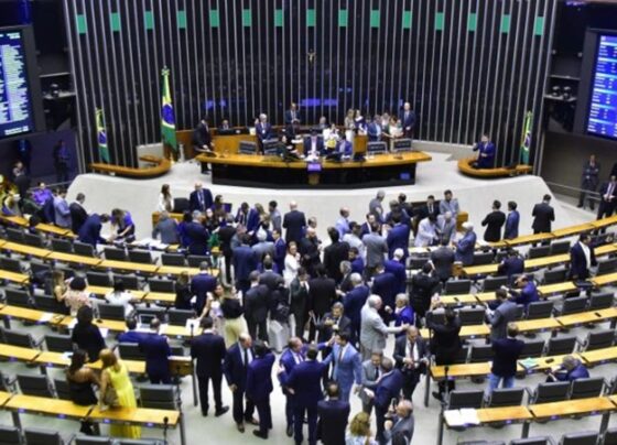 Imagem colorida do Plenário da Câmara dos Deputados - Metrópoles