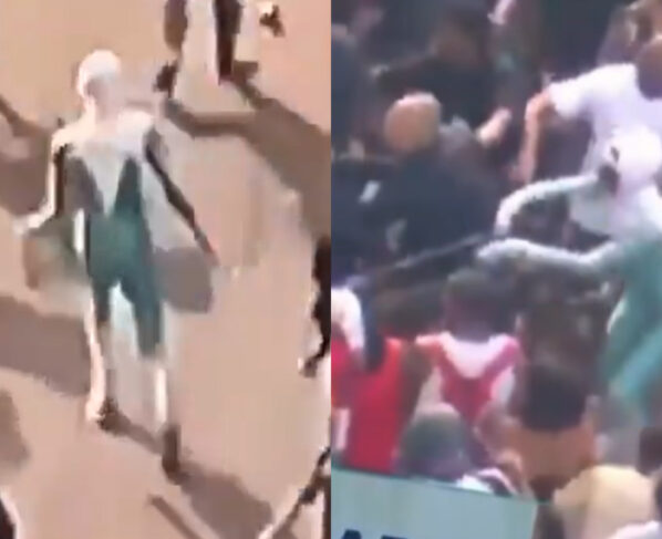 Imagem colorida, Super-herói "Gelado" derruba PM durante soltura de Mc Poze. Veja Vídeo - Metrópoles